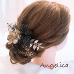 ブラック　ゴールド 9set♡ 成人式 卒業式 結婚式 前撮り 髪飾り ヘアアクセサリー ブライダル 