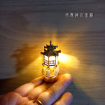 燈篭（とうろう）ミニランプ★しずくパール付★ボタン電池CR1632×1個内蔵、設置自由なコードレス★光るミニチュア★ミニチュアライト・ミニチュアランプ・和風・中国風・シノワズリ