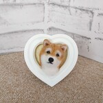 羊毛フェルト  犬  柴犬 ☆ ハートフレーム