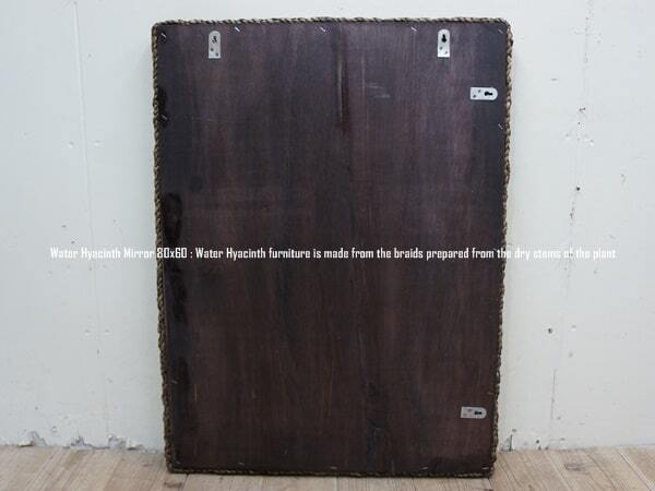 ウォーターヒヤシンスミラー 80×60cm 鏡 壁掛け ナチュラル アジアン