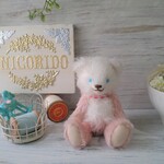 ブルーアイのいちごミルクちゃん　にこり堂 　テディベア　15cm