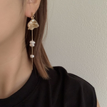 𝗣𝗲𝗿𝗹 𝘀𝗵𝗲𝗹𝗹  𝗽𝗶𝗲𝗿𝗰𝗲【パール　大ぶり　イヤリング　ピアス　揺れる　ゆらゆら　ゴールド　シェル　天然　天然石　ツイスト　金アレ対応　】