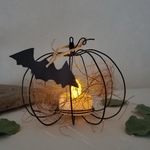 【早割10%OFF】ワイヤークラフト　ハロウィンかぼちゃ(キャンドルライト付き)