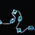 「海の水」K18 天然アクアマリン　幸福・富・聡明　3月誕生石　ブレスレット　計3.8ct