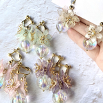 小花とオーロラ ピアス/イヤリング