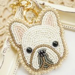 [S様ご予約品]ビーズ刺繍のバッグチャーム*フレンチブル  S君