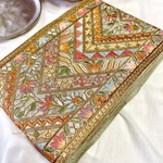[50cm] インド刺繍リボン　ファブリック　超広幅