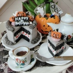 ミニチュア　フェイクスイーツ　ブラックハロウィンケーキ