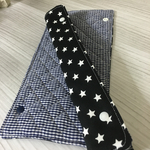 《再販×2》水筒肩紐ベルトカバー/リバーシブル/ネイビーチェック×ブラックスター