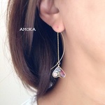ハートと紫陽花のアメリカンピアス