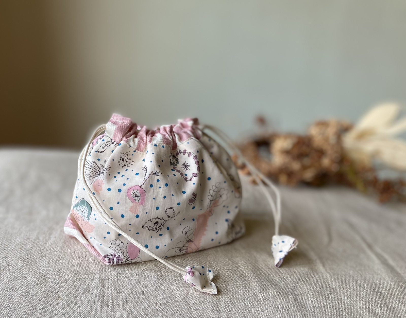 ミナペルホネン△ハンドメイド△マール巾着bag mina perhonen ミナペルホネン 子供服 tambourine 巾着 M