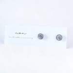 ＊36 ラウンド　小粒　gray×silver ピアス/イヤリング