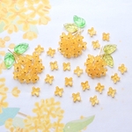 新色★オリジナル7mmミニお花のガラスビーズ  金木犀　アジサイ　ハニーイエロー