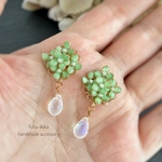 ゆらゆら紫陽花ピアス （or イヤリング ）アナベル（マニキュアフラワー）　あじさい　アジサイ