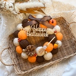 ハロウィン Halloween ハロウィンリース オレンジカラー🧡 ブラウンリボン