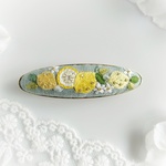 爽やかLemonの刺繍バレッタ