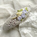 リボン刺繍*バレッタ*c