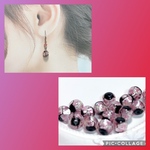 🌸［再販］秋桜　ピアス　イヤリング　樹脂ピアス　#minne_new ホタルガラス　マリンパープル　サージカルステンレス316L