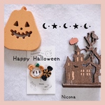 🎃期間限定🎃ハロウィン🎃☆Halloween 🎃kumasanhairclip ☆baby＆kids ☆上下滑り止め付き☆☆ベビーギフト☆ハロウィンギフト☆新生児☆リボン選べます☆