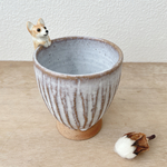コーギー犬のグラス(ワラ灰釉)