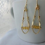 琥珀色の煌めきピアス/イヤリング