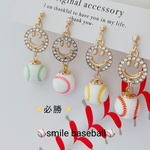 ⚾️野球⚾️⭐️再販128⭐️選べるボールカラー　スマイルピアス/イヤリング