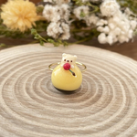 【完成品】まんまるしろくまプリンリング♪［フリーサイズ対応］