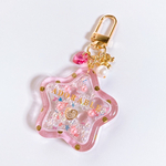 Dots star shaker keychain (glitter pink)