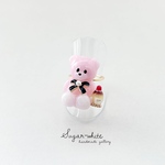 🧸🍮Teddy bear ring〜おやつの時間  ✵ レトロプリンのくまリング  《いちごミルクさん》フリーリング  