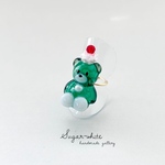 🧸🍈Teddy bear ring〜おやつの時間  ✵ メロンソーダに" なっちゃった "くまリング  フリーリング  喫茶店