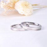 クロスデザインペアリング　高級感漂うシルクマット加工 サージカルステンレス 結婚指輪 ウェディング