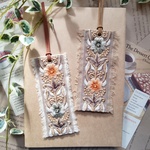 しおり [インド刺繍]　しおり/ブックマーカー/インド刺繍/リボン/フレッジ/お花/プレゼント