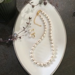 コットンパール ネックレス  ピアス orイヤリング  セット