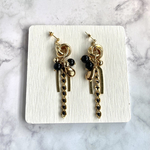 #114 《NEW》gold×black 個性的　大ぶりピアス　大ぶりイヤリング　