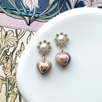 porcelain heart “incarose” pierce / earring