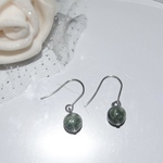 天然石　セラフィナイト　サージカルステンレス　フック　ピアス