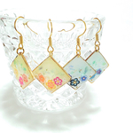 浴衣に☆レトロなお花柄パステルピアス