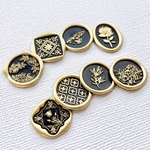 【 ブラックゴールド 4枚 set 】 シーリングスタンプ シール / シーリングワックス / シーリング / 結婚式 / 招待状 / 席札 / シール / コラージュ素材 / ラッピング 