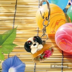 🏮焼きそばパン🥖をはむるキャバっ子🐶キーホルダー💕トライ
