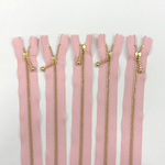 ファスナー 14cm 10本  #811 ライトローズ (金具：ゴールド) YKK玉付き