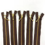 ファスナー 14cm 10本  #570 ビターチョコレート (金具：ゴールド) YKK玉付き