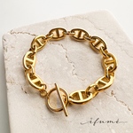 【ifumé】金属アレルギー対応 ステンレスアンカーブレスレット GOLD/SILVER