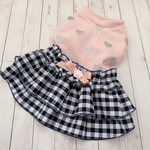 完成品‼️犬服🐶🐾ハートとチェックのワンピース👗💞