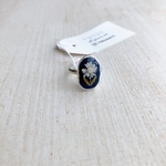 dryflower ring navy mini楕円/ドライフラワー  レジン