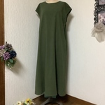 ハーフリネン　フレンチスリーブワンピース💕