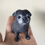 パグ　　黒パグ　ペット【いつもそばにいてくれるパグのフィギュア】