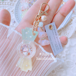 【ꫛꫀꪝ✧‧˚】ゆめかわうさちゃんのCandyキーホルダー　ハンドメイドレジン　キーホルダー　ハンドメイドキーホルダー　シャカシャカキーホルダー　シャカシャカ　シェイカー　キャンディ　飴