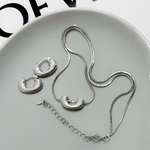 《再入荷》silver925  セット ピアス ネックレス デザイン モチーフ シンプル シルバー925  スターリングシルバー S925【S-001】