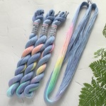 🆕手染め糸 🌸 綿糸コーマ(S) 20/3『Blue＆Blue～moonbow💛夜の虹』Col.1284 (約90ｍ)🌸 刺し子糸