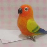 コガネメキシコインコ mini♪☆選べる2タイプ☆ クリップ付ブローチorマグネット 羊毛フェルト 